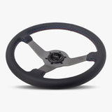 The Classic | Black Leather | Graphite Spoke | Bavarian Stitch - JackSpania Racing