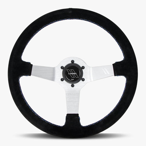 The Classic | Black Alcantara Suede | Silver Spoke | Bavarian Stitch