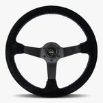 The Classic | Black Alcantara Suede | Black Spoke | Bavarian Stitch