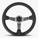The Classic | Black Leather | Graphite Spoke | Bavarian Stitch