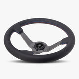 The Classic | Black Leather | Graphite Spoke | Bavarian Stitch - JackSpania Racing