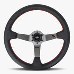 The Classic | Black Leather | Graphite Spoke | Red Stitch