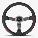 The Classic | Black Leather | Graphite Spoke | Red Stitch