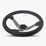 The Classic | Black Perforated Leather | Graphite Spoke | Bavarian Stitch - JackSpania Racing