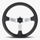 The Classic | Black Leather | Silver Spoke | White Stitch