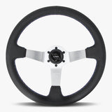 The Classic | Black Perforated Leather | Silver Spoke | Bavarian Stitch