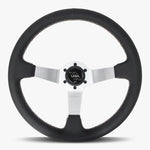 The Classic | Black Perforated Leather | Silver Spoke | White Stitch