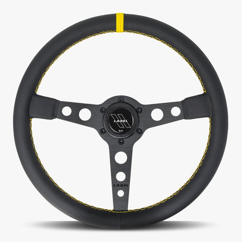 The Daytona | Black Leather | Black Spoke | Yellow Stitch