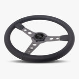 The Daytona | Black Leather | Graphite Spoke | Black Stitch - JackSpania Racing