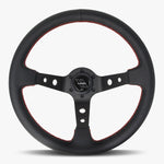 The Daytona | Black Leather | Black Spoke | Red Stitch