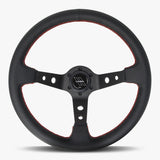 The Daytona | Black Leather | Black Spoke | Red Stitch