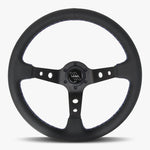 The Daytona | Black Perforated Leather | Black Spoke | Bavarian Stitch