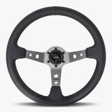 The Daytona | Black Leather | Graphite Spoke | Black Stitch