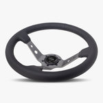 The Daytona | Black Leather | Graphite Spoke | Black Stitch - JackSpania Racing