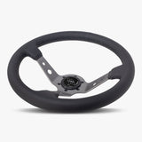 The Daytona | Black Leather | Graphite Spoke | Black Stitch - JackSpania Racing