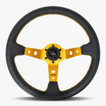 The Daytona | Black Leather | Gold Spoke | Gold Stitch
