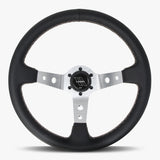 The Daytona | Black Leather | Silver Spoke | White Stitch