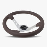 The Daytona | Nappa Brown Leather  | Silver Spoke | Brown Stitch - JackSpania Racing