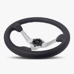 The Le Mans | Black Leather | Silver Spoke | Black Stitch - JackSpania Racing