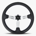 The Le Mans | Black Leather | Silver Spoke | Bavarian Stitch