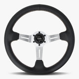 The Le Mans | Black Leather | Silver Spoke | White Stitch