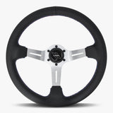 The Le Mans | Black Perforated Leather | Silver Spoke | Bavarian Stitch