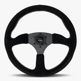 The Performa | Black Alcantara Suede | Black Spoke | White Stitch