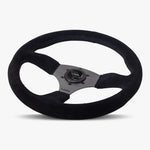 The Performa | Black Alcantara Suede | Graphite Spoke | Black Stitch - JackSpania Racing