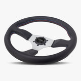 The Performa | Black Leather | Silver Spoke | Bavarian Stitch - JackSpania Racing