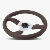 The Performa | Brown Nappa Leather | Silver Spoke | Brown Stitch - JackSpania Racing
