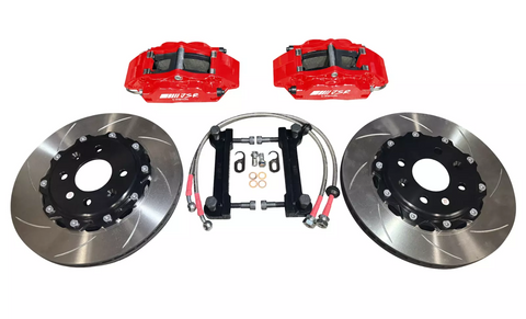 JSR Brake Kit 9.5" Spindle Front Drilled Slotted Rotor Caliper 88-00 Honda Civic