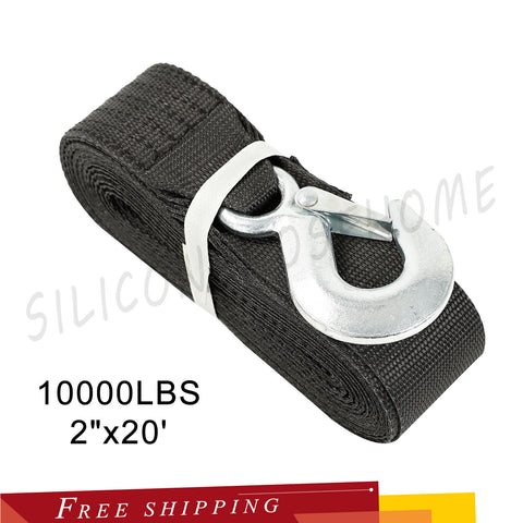 2" x20' Heavy Duty Car Boat Trailer 10000LB Replacement Winch Strap w/ Snap Hook