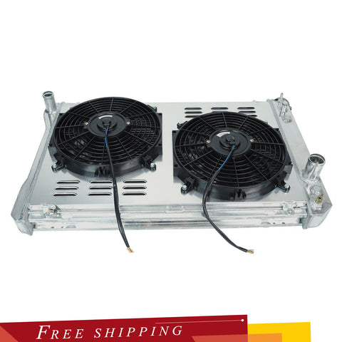 Full Aluminum 3 Row Radiator w/ 12" Shroud Fan For 82-92 Chevy Camaro / Firebird