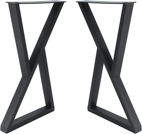 2 Pack 28" H x 17.7" W Z-Frame Metal Black Bench Legs Furniture Legs Table Legs