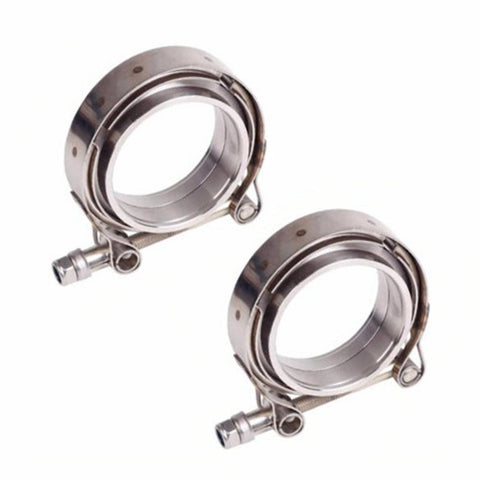 2X2.5" inch V-Band Flange&Clamp Kit For Turbo Exhaust Pipes Stainless Steel
