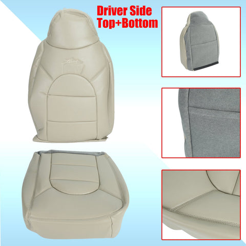 For 1999-2000 Ford F250 F350 Lariat Leather Seat Cover Driver Side Beige