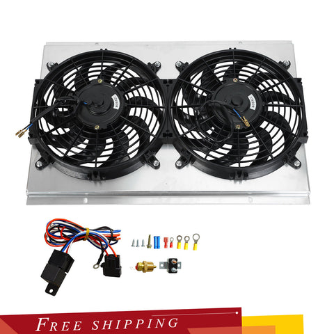 For Radiator 1982-2002 Chevy S10 Blazer Corvette Aluminum Shroud Fan+ Thermostat
