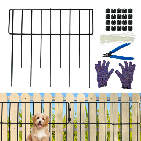 13"x12.6" No Dig Animal Barrier Fence, 19 Pack Black Dig Protective Fence