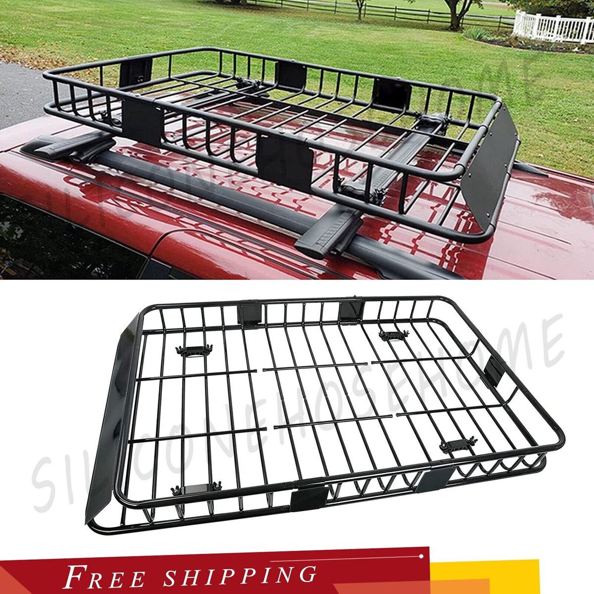 Roof Rack 64'' Universal&Extension Cargo SUV Top Luggage Carrier Baske ...
