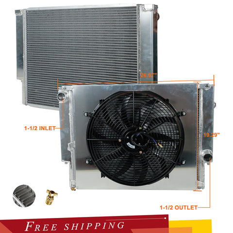 For BMW E36 323i 325i 328i MT 1992-1999 Aluminum Radiator 2 Row+16" Fan+Shroud