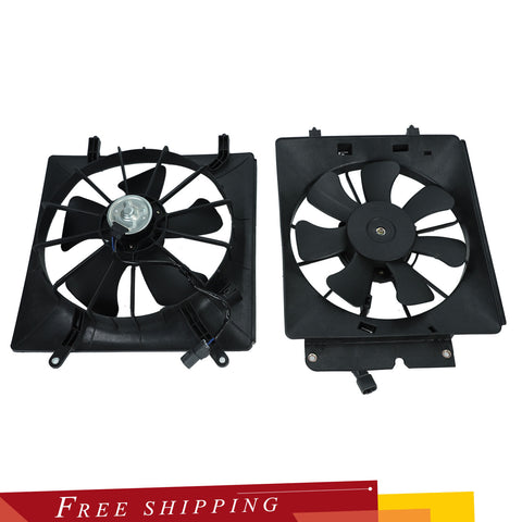 FOR 02-06 Honda CR-V CRV Radiator & AC Condenser Cooling Fan Assembly Pair Black