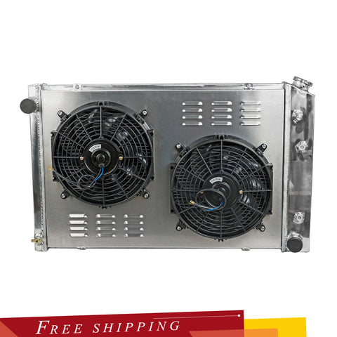 3Row Radiator Shroud Fan For Chevy C/K C10 C20 C30 K10/20 Pickup Truck 1973-1991