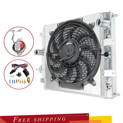 Radiator 3 Row Aluminum+Shroud Fan+Relay For 1992-2000 Honda Civic EK EG Integra