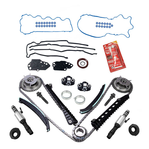Timing Chain Kit+Cam Phasers+VVT Valves For 5.4L Triton 3V Ford F150 Lincoln