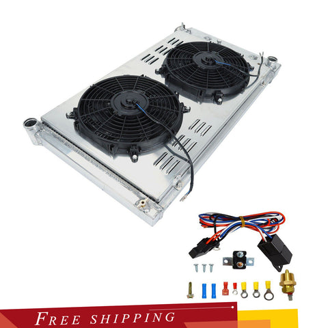 3 Row Radiator & Shroud Fan & Realy Kit For 68-87 Chevy Chevelle Impala Caprice