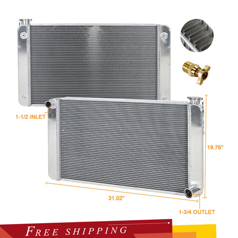 31" x 19" Aluminum Cooling Radiator 3 Row For Universal Chevy GM SBC Heavy Duty