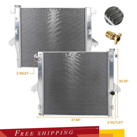 Aluminum Radiator 2Row For 2003-2009 Dodge Ram 2500 3500 5.9/6.7L Cummins Diesel