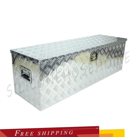 49" 15" 15" Aluminum Truck Tool Box for Flatbed Pickup Trailer Truck Bed Storage
