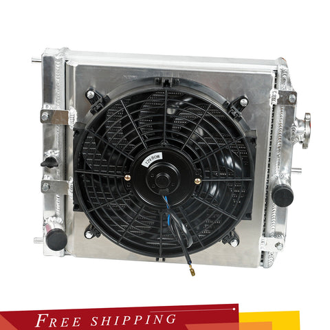 Fit 94-00 EG/EH/EJ/EM/DC MT 2-Row Aluminum Core Racing Radiator & 12V Fan Shroud