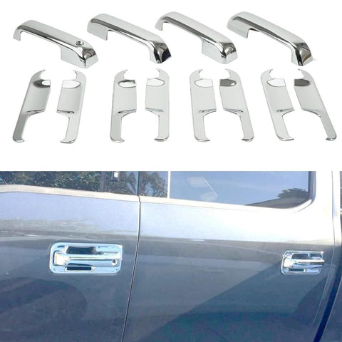 Chrome 4 Door Handle Covers w/Bucket Cover Trim For 15-19 Ford F-150 Pickup